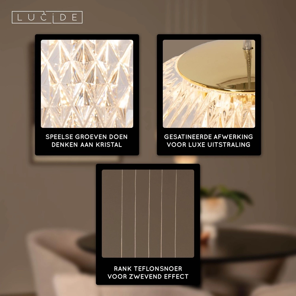 Gouden hanglamp Cintra vide 5-lichts Lucide 5411212134417