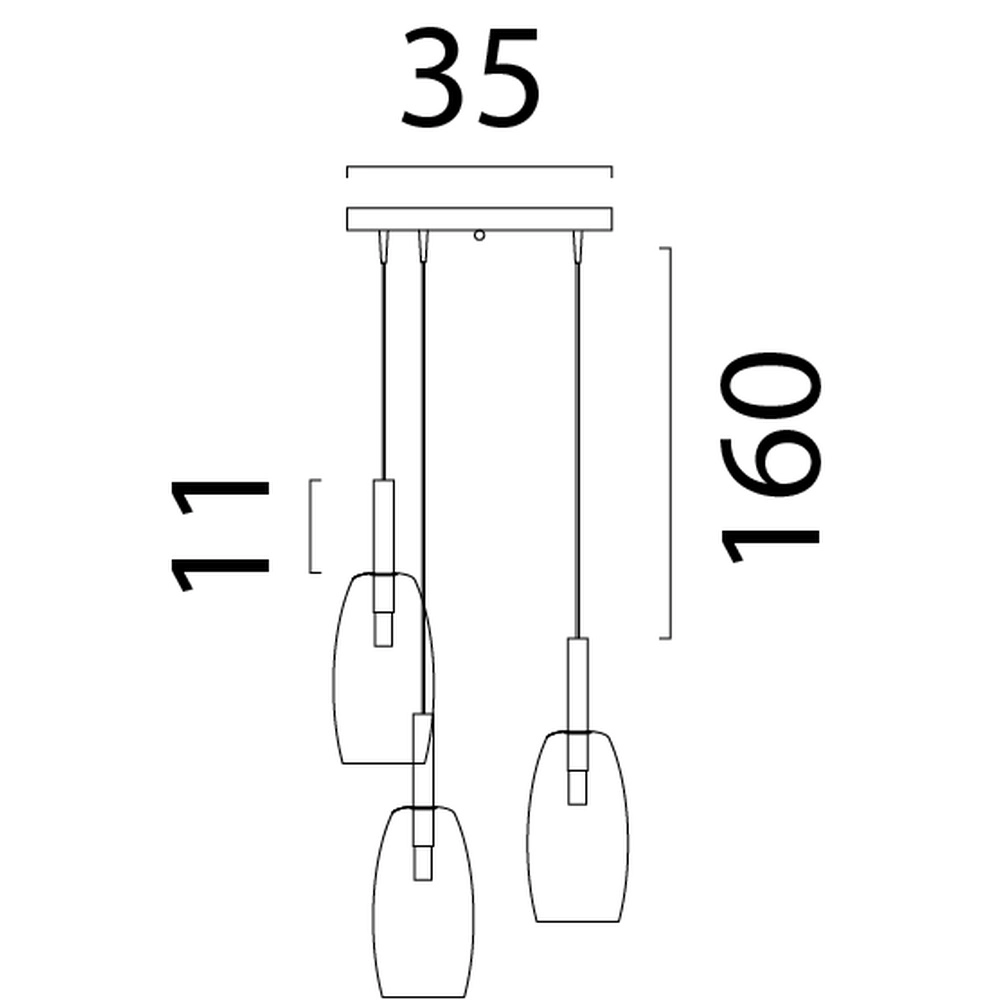 3L vide hanglamp Lido Olive met Ø 11,5cm helder glas Masterlight 8718121335407