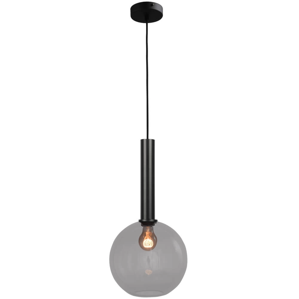 Hanglamp Ø 25cm Bella 2 Zwart met smoke glas