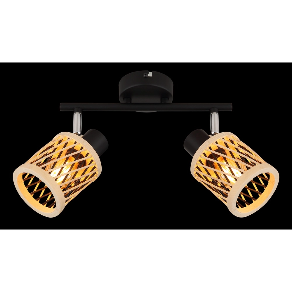 Wandlamp Mali 2-lichts zwart met kapjes Globo 9007371531714