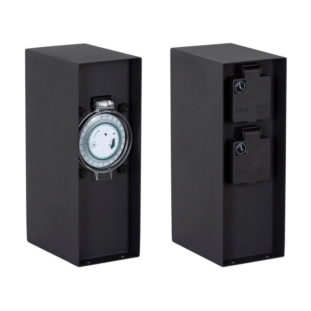 Stopcontact paal Contact 2x stopcontact - timer