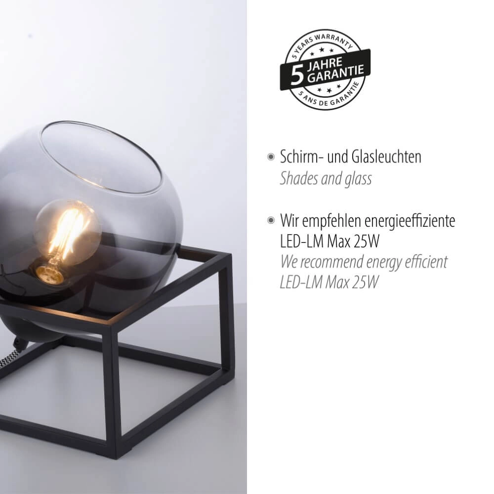 Zwarte tafellamp Zea Just Light 4043689993771