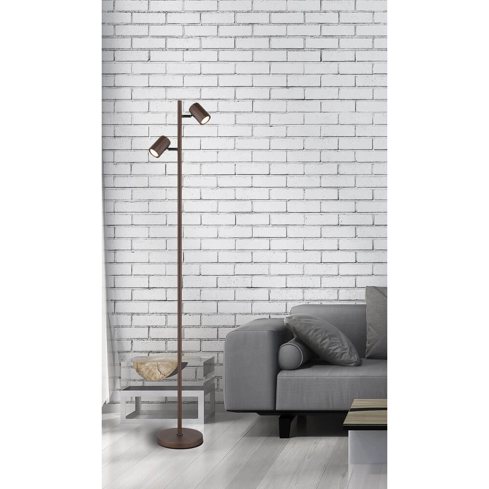 Bronzen vloerlamp James dubbel Globo 9007371450893