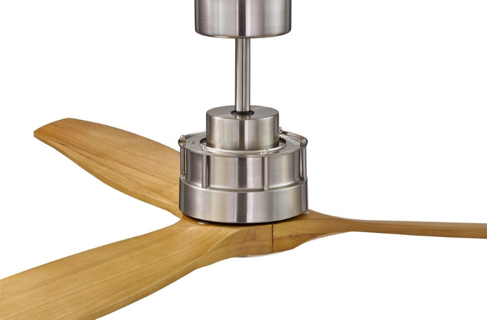 Houten plafondventilator met RVS Airfusion Akmani Ø 152cm Beacon 9333509103981