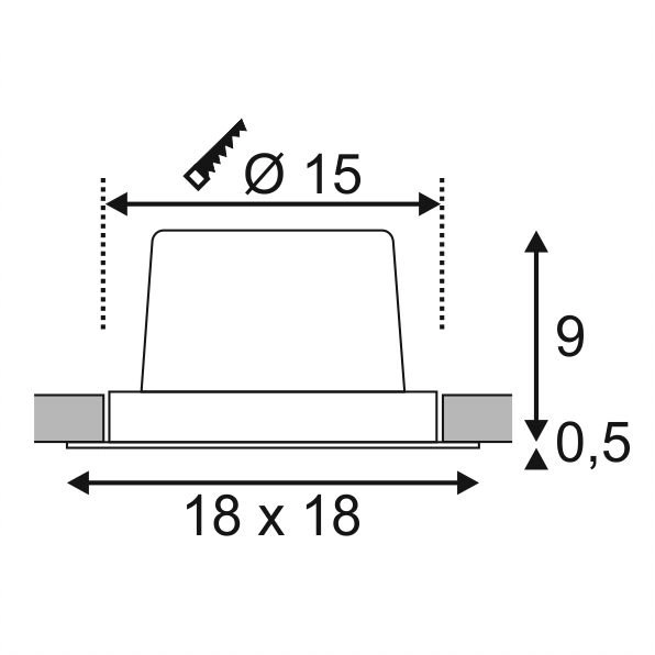 Inbouwspot New Tria DL Set Square 18cm 2700K - zwart SLV 4024163151795