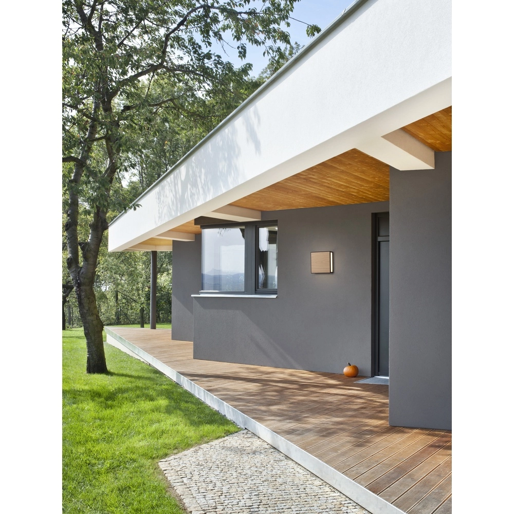 Vierkante wandlamp Astral antraciet met hout Lyora 5212017449924