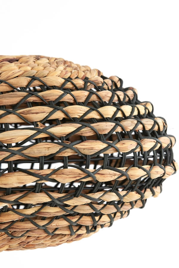 Gevlochten hanglamp Tripoli met zwart Ø 50cm Light & Living 8717807709440