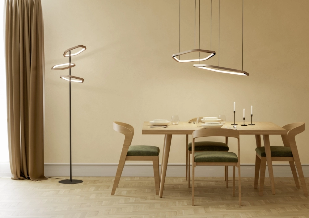 Unieke vloerlamp Estrella zwart met bruin Stars of Light 9008606357789