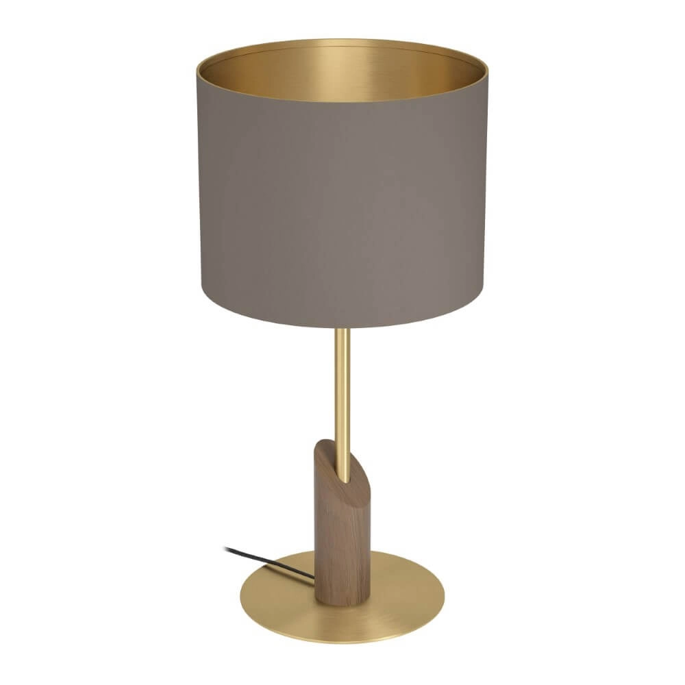 Tafellamp Santandria goud met bruine kap Tafellamp Santandria goud met bruine kap