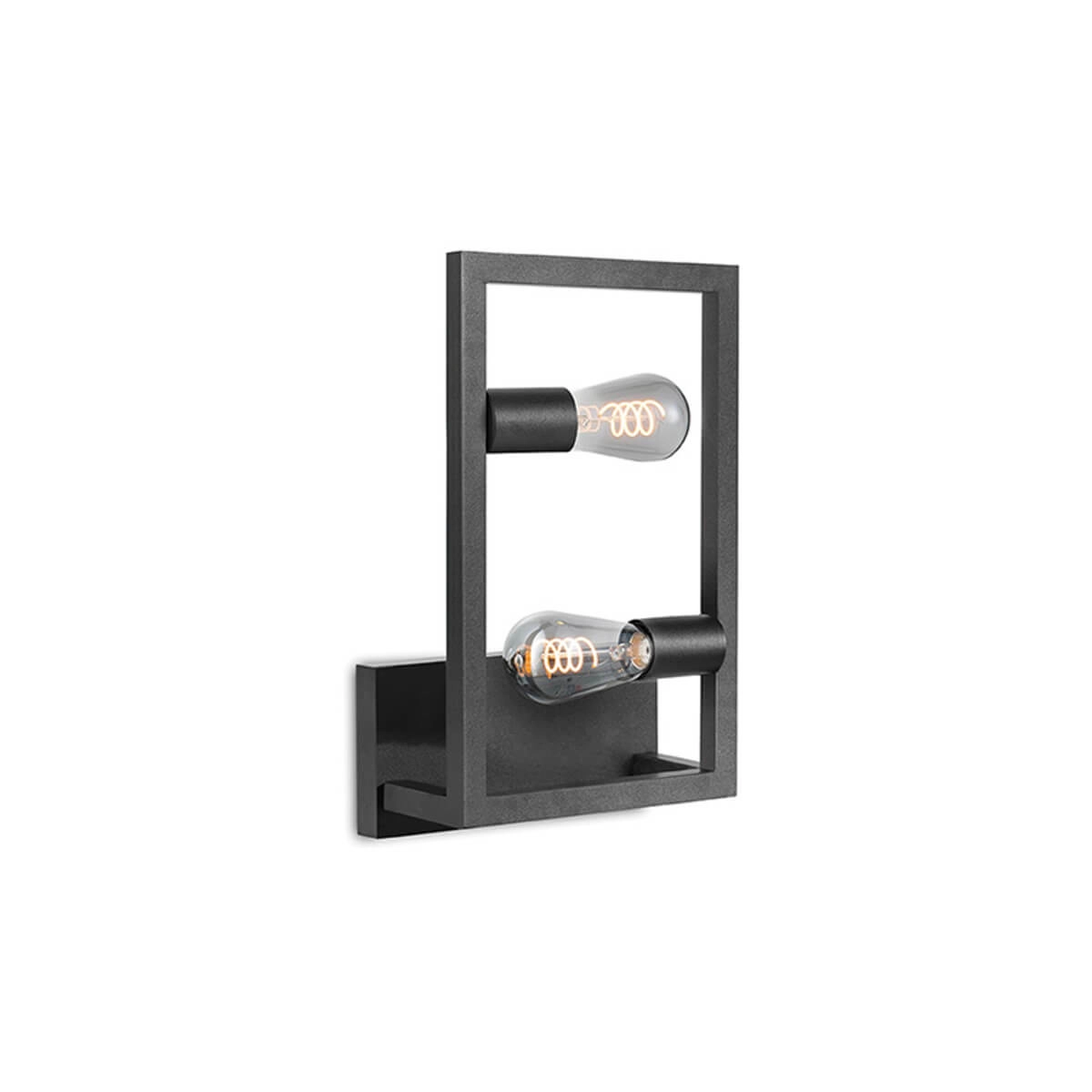 Zwarte wandlamp Quadrato