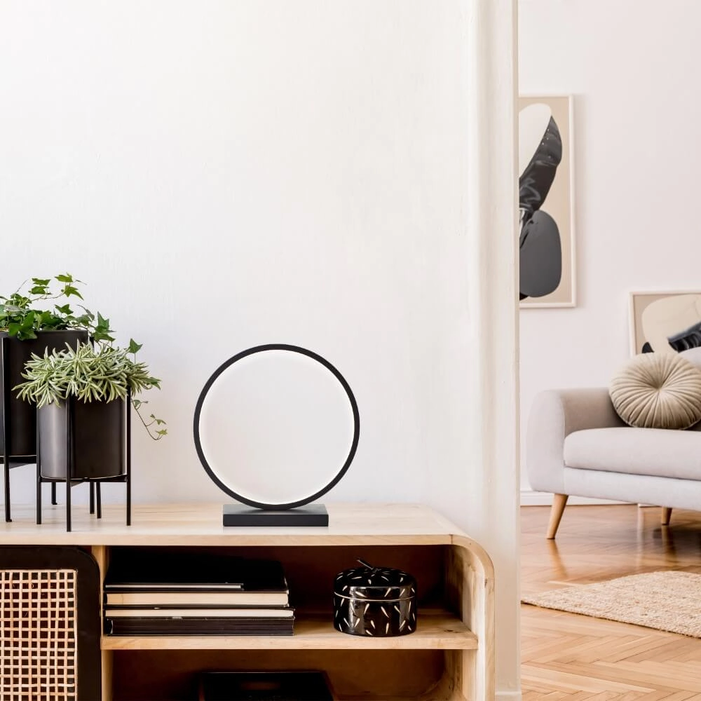 Tafellamp Chaumont rond zwart Brilliant 4004353414985