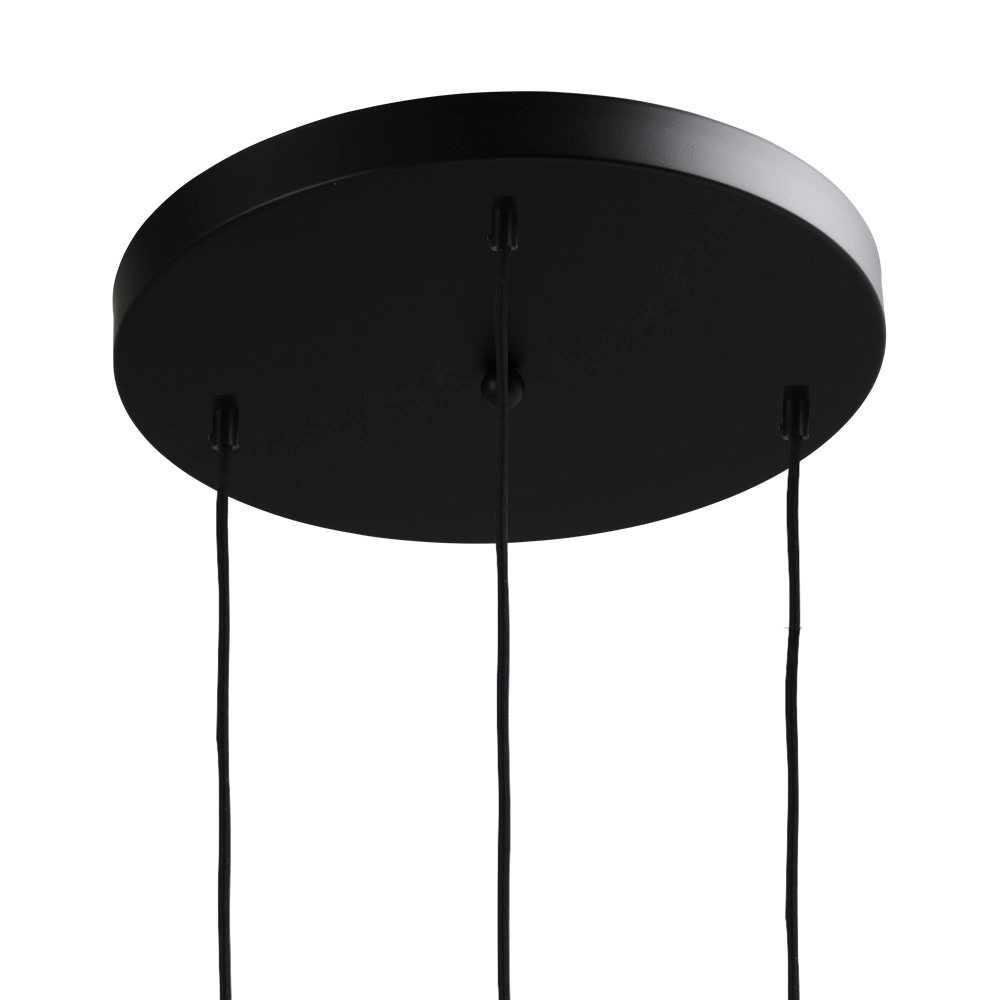 Zwarte design hanglamp Lett ll 3-lichts smoke glas Masterlight 8718121181288