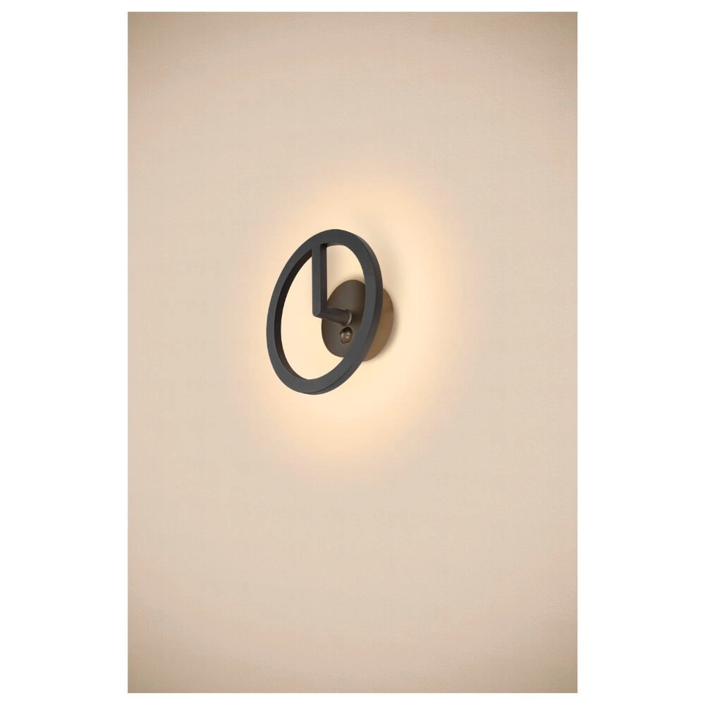 Strakke buitenlamp Q-Ring met sensor - zwart SLV 4024163290746
