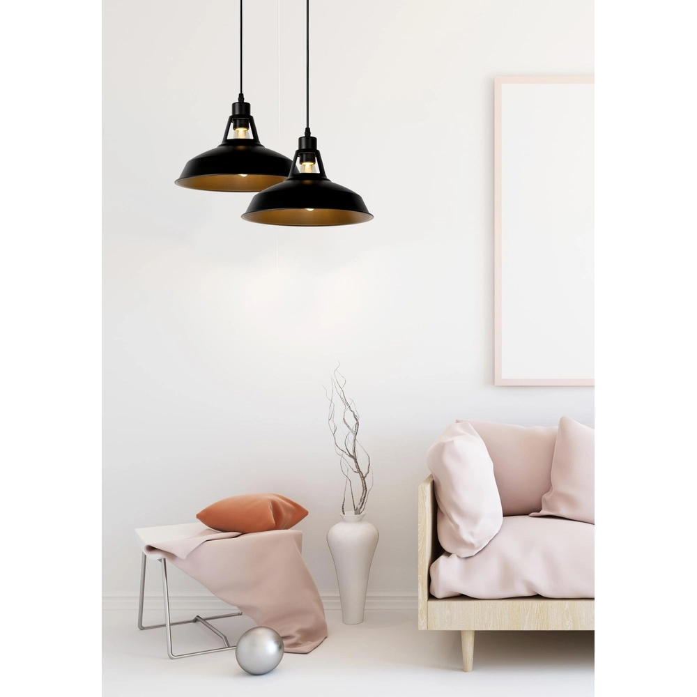 Industriele hanglamp Brassy-Bis zwart Ø 31cm Lucide 5411212430236