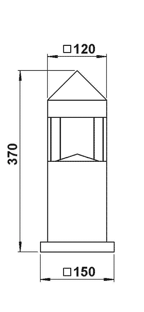 Staande Led lamp zwart Oblong 37cm Albert 4007235605990
