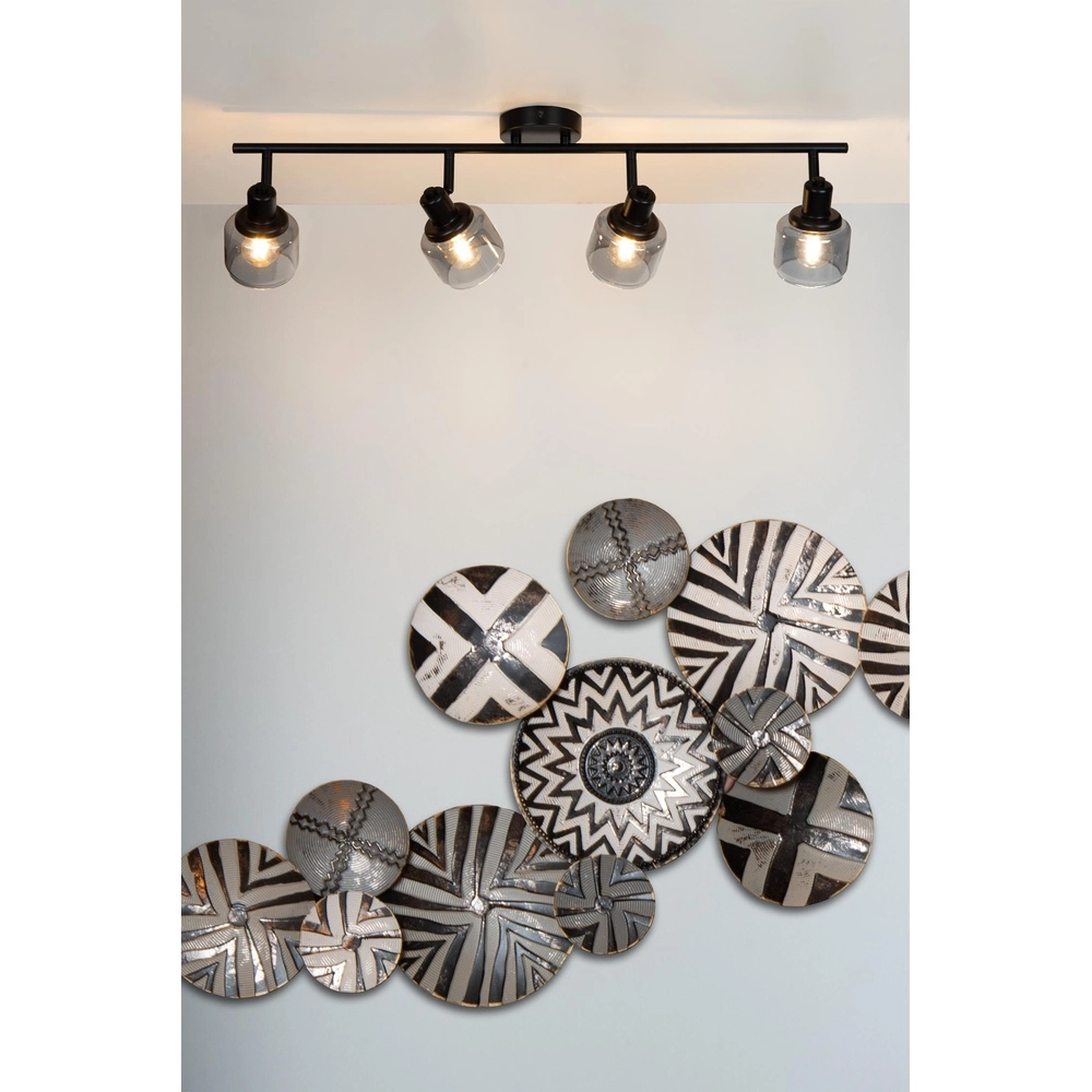 Plafondlamp Bjorn 4-lichts zwart Lucide 5411212771254