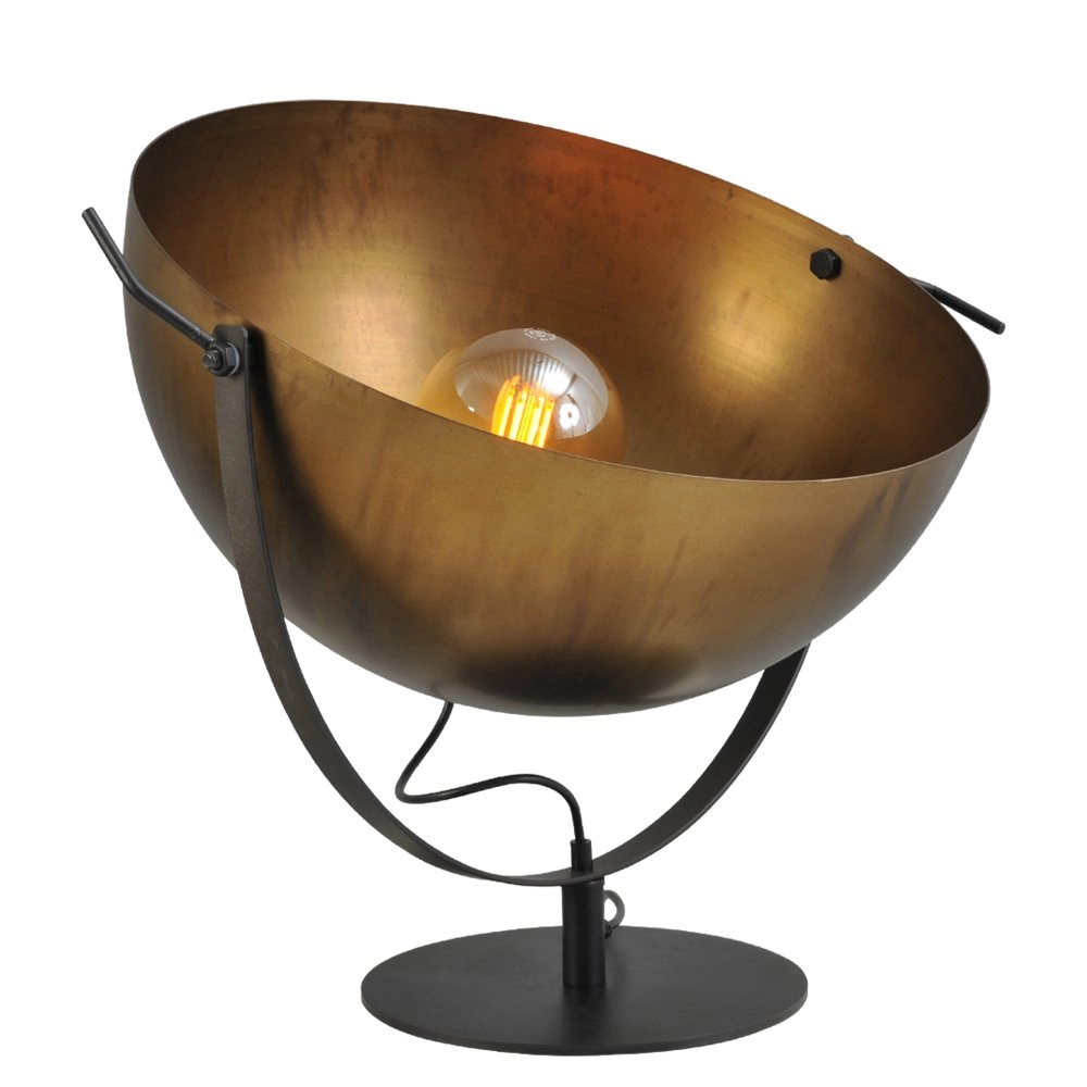Antiek koperen staande lamp Industria Uplight 50