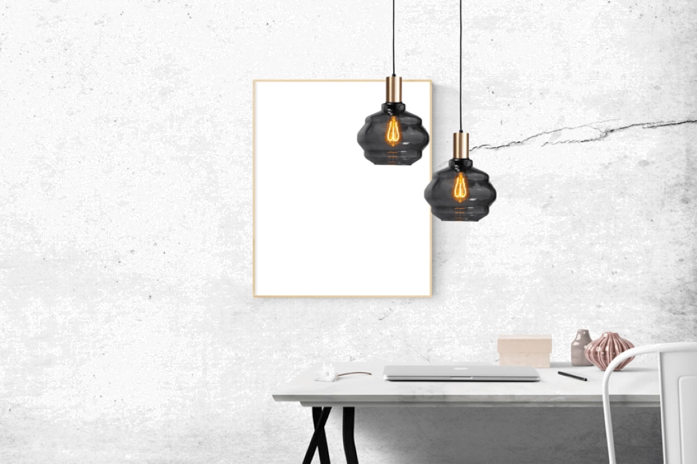 Hanglamp goud Porto met Ball smoke glas - Ø 24cm Masterlight 8718121269139