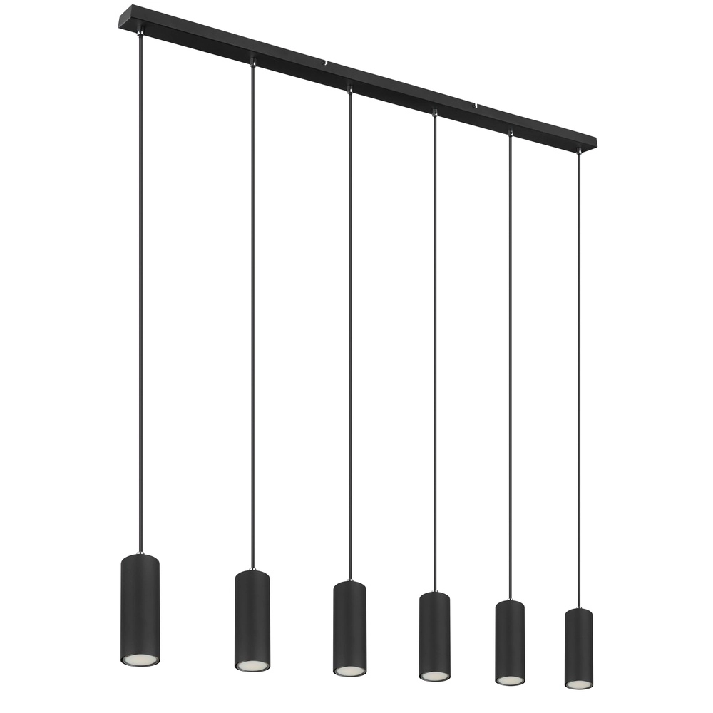 Hanglamp Robby 6-lichts zwart Globo 9007371436583