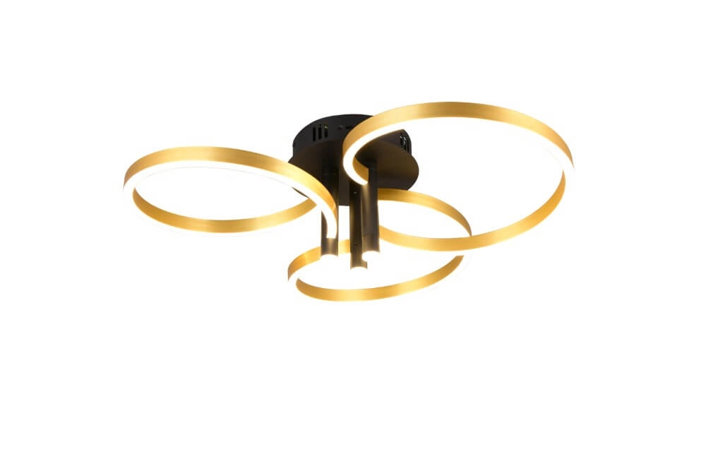 Gekrulde led plafondlamp Caruso goud - Ø 65,5cm Trio 4017807612967