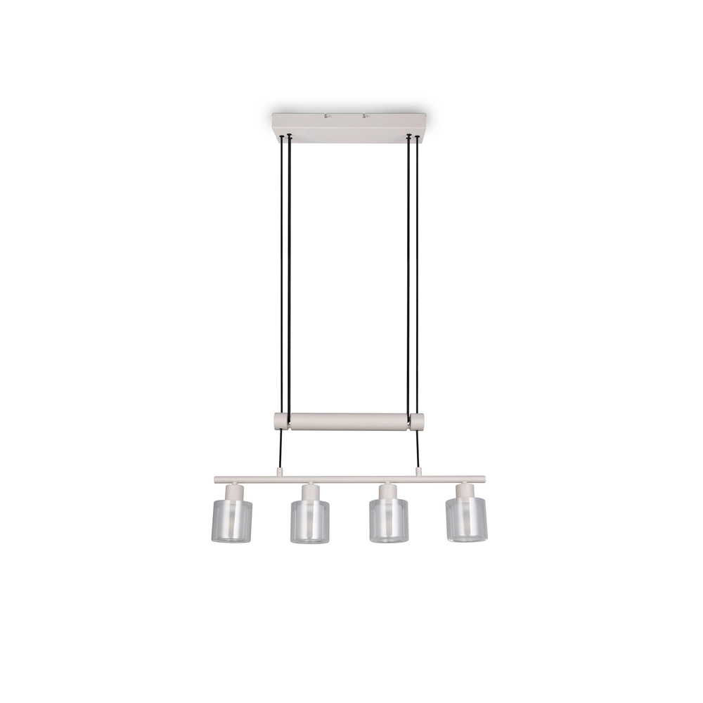 Hanglamp Neralo 4-lichts grijs Trio 4017807702910