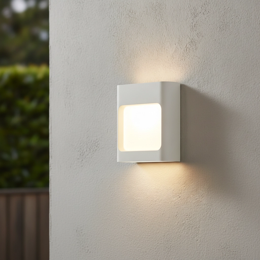 Witte wandlamp Tall down