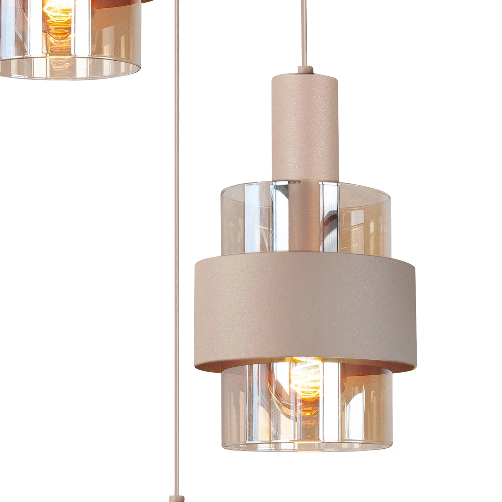 3-lichts hanglamp Marrone zand bruin Highlight 8718379051357