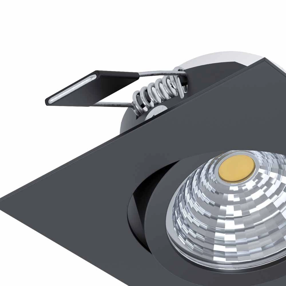 Richtbare led spot Saliceto vierkant - 6w - 2700K zwart Eglo 9002759986117