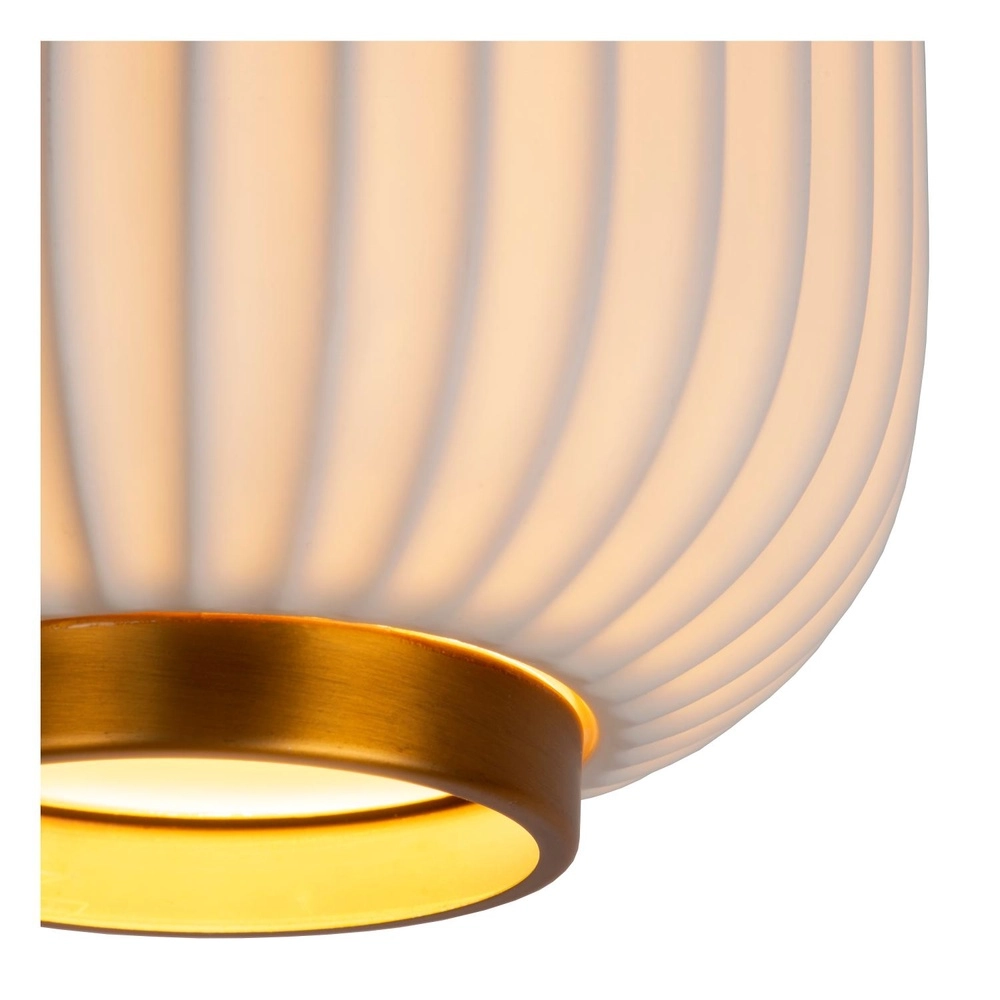 Design plafondlamp Gosse goud met wit Lucide 5411212134172