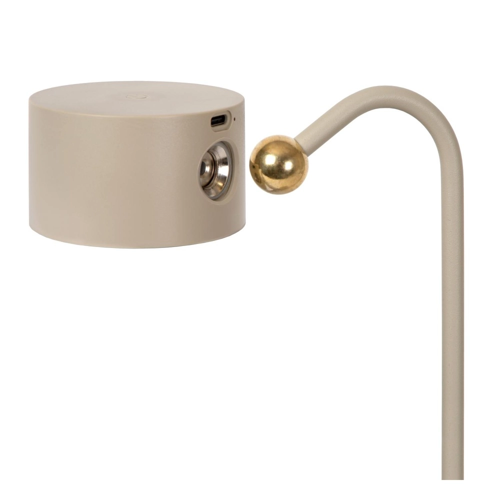 Oplaadbare bureaulamp Jolan taupe Lucide 5411212461100