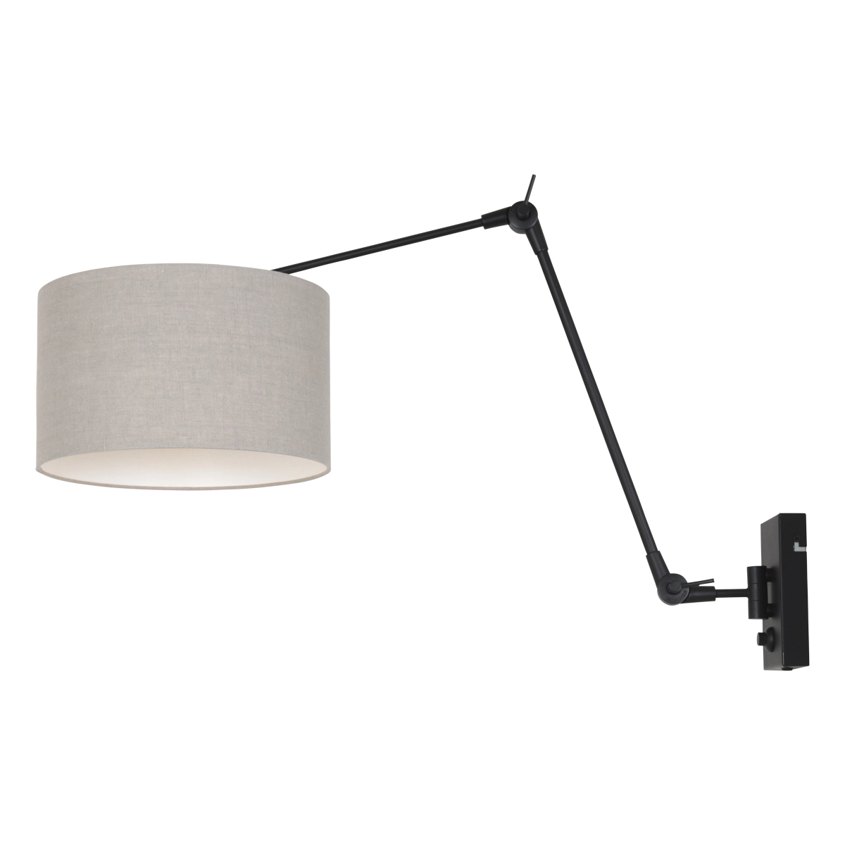Wand Leeslamp Prestige Chic zwart met 30cm taupe lampenkap Wand Leeslamp Prestige Chic zwart met 30cm taupe lampenkap