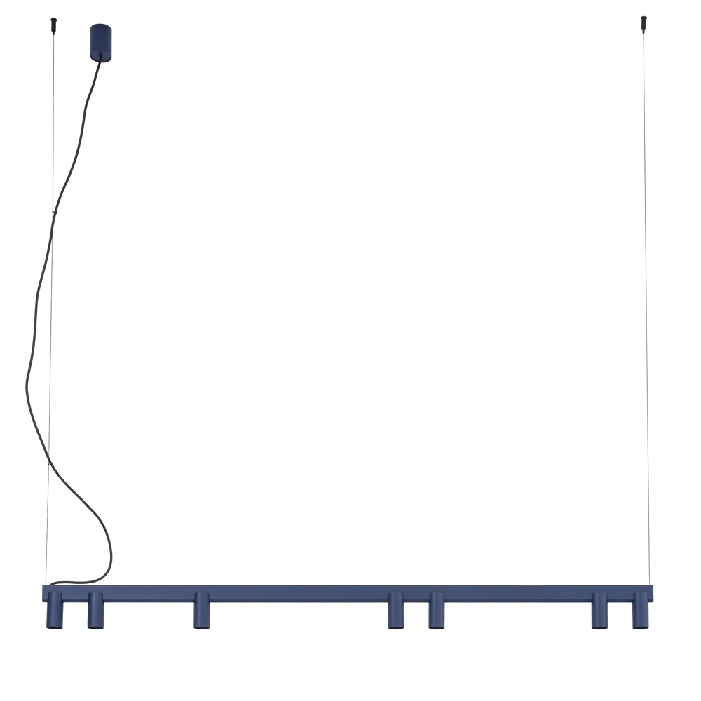 Design hanglamp Fourty 7-lichts marine blauw Lyora 5903139122931