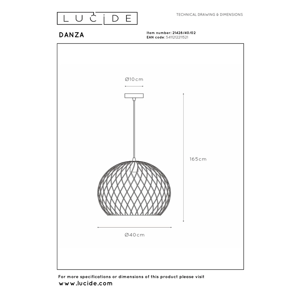 Hanglamp Danza Ø 40cm goud Lucide 5411212211521