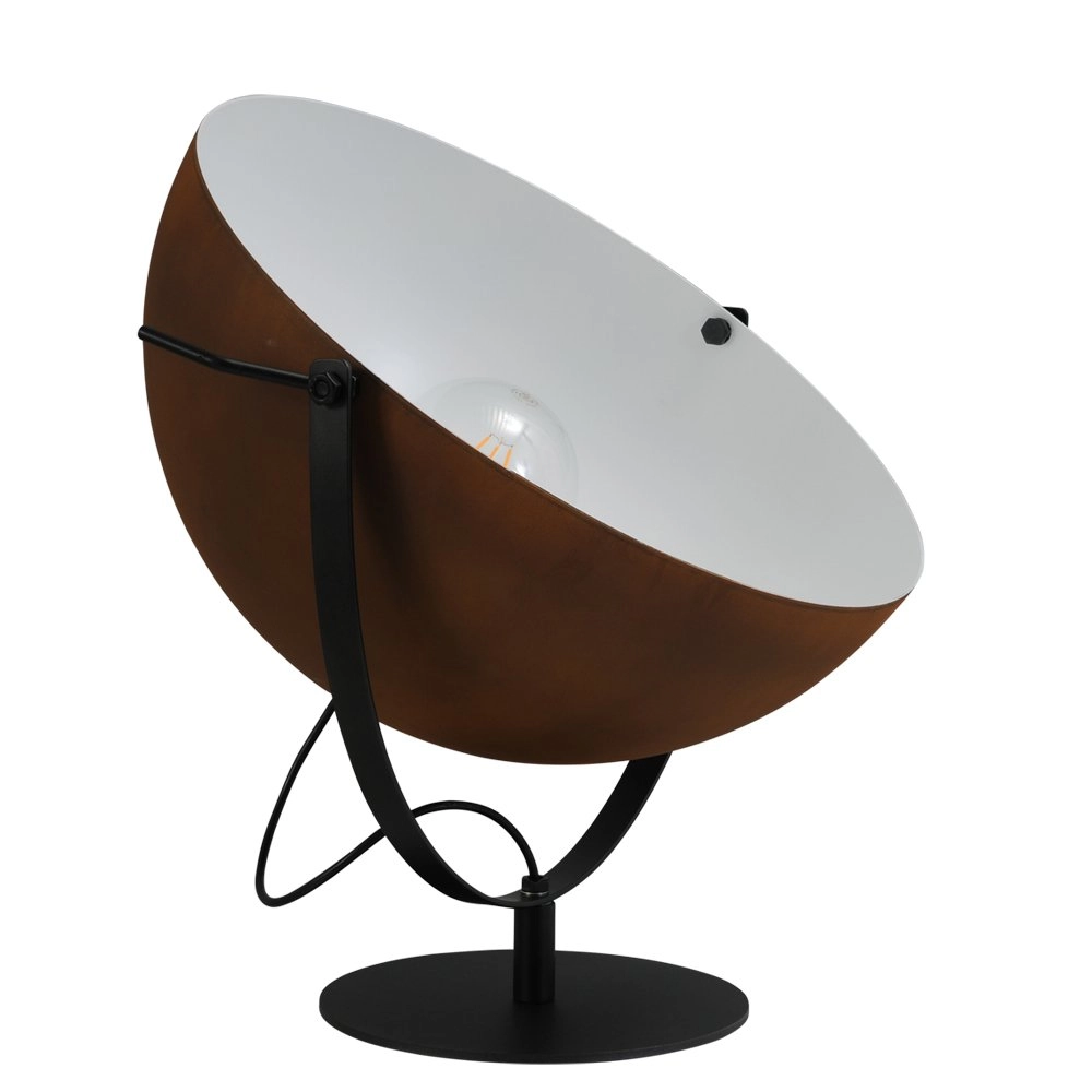 Roestbruine Industria Uplighter 50cm met witte binnenkant