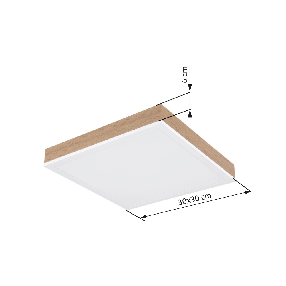 Design plafondlamp Doro 30 x 30cm hout Globo 9007371457151