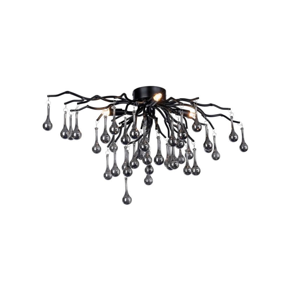 Kroonluchter Icicle zwart 60cm