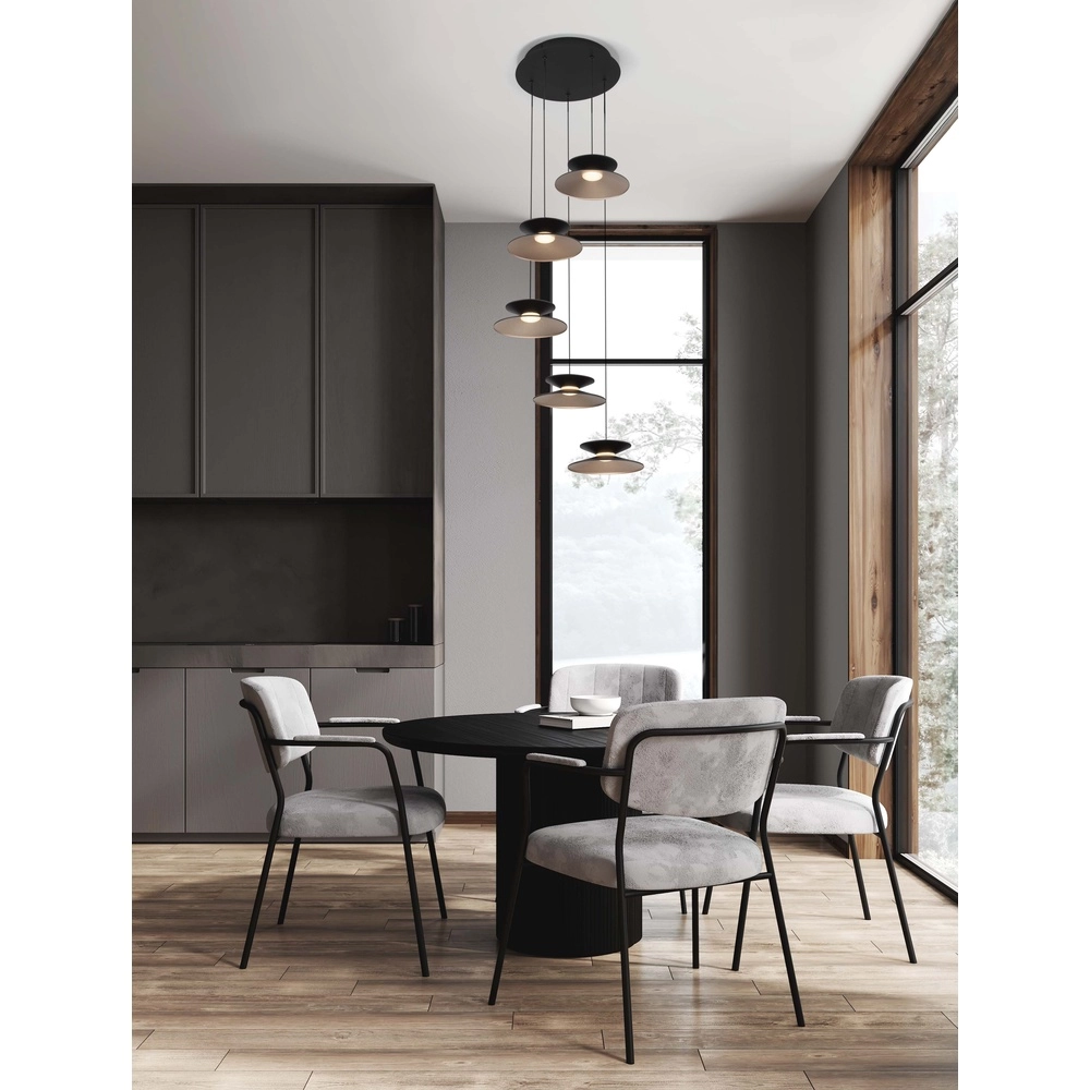 Design hanglamp Morfi 5-lichts zwart Lyora 5212017458483