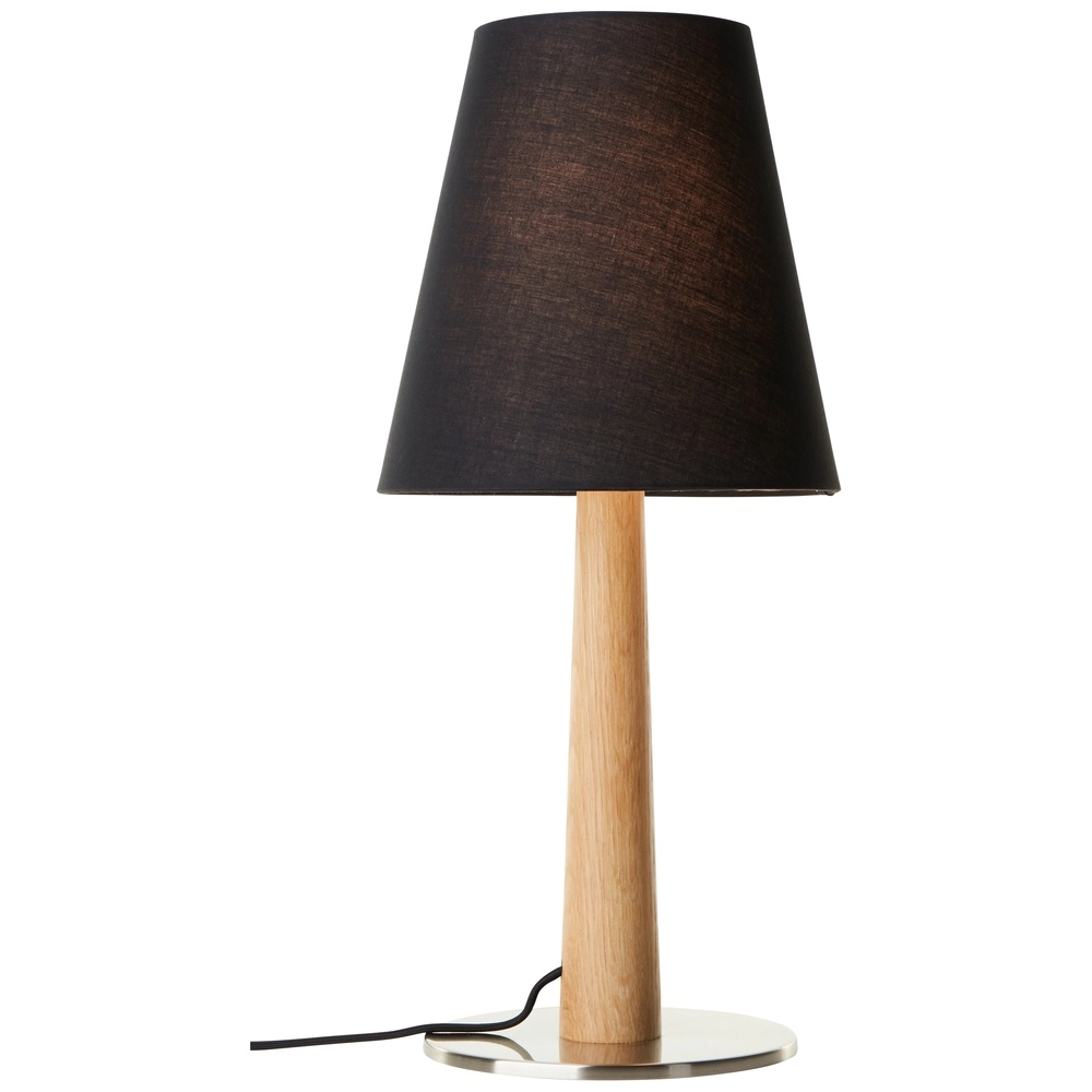 Tafellamp Timber hout met zwarte kap