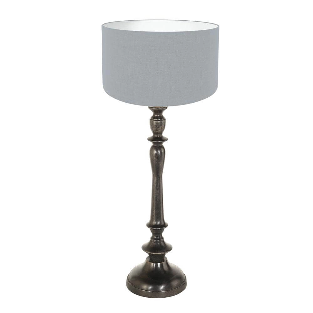 Tafellamp Bois zwart met kap lichtblauw Steinhauer 8712746175264