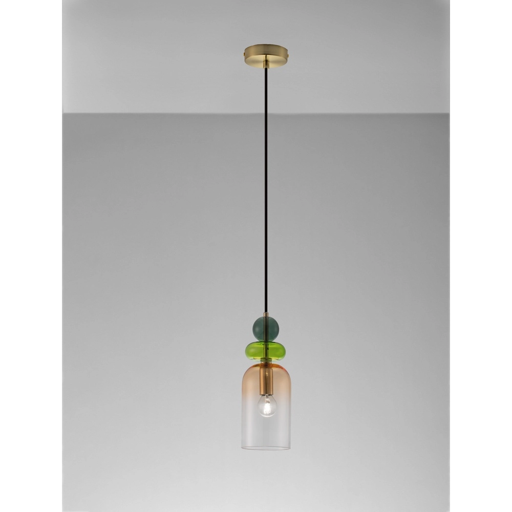 Gekleurde hanglamp Murano oranje Lyora 5212017434203