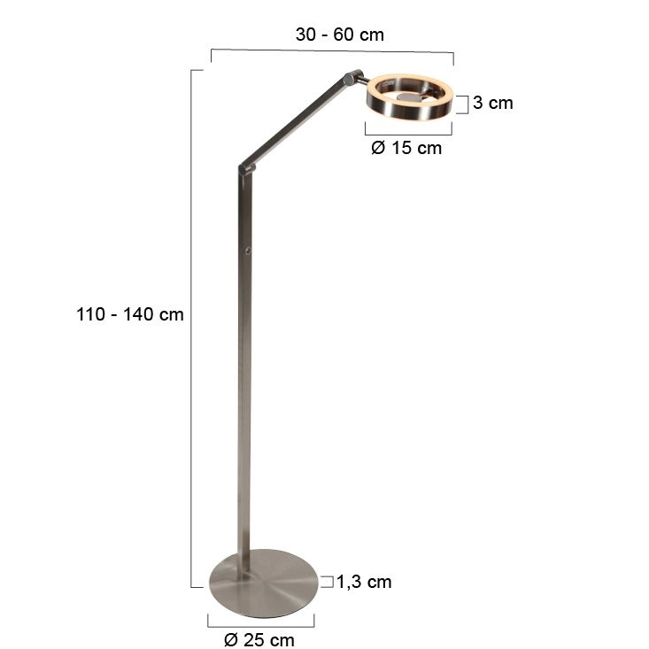 Design leeslamp Ringlux geborsteld metaal Steinhauer 8712746180886