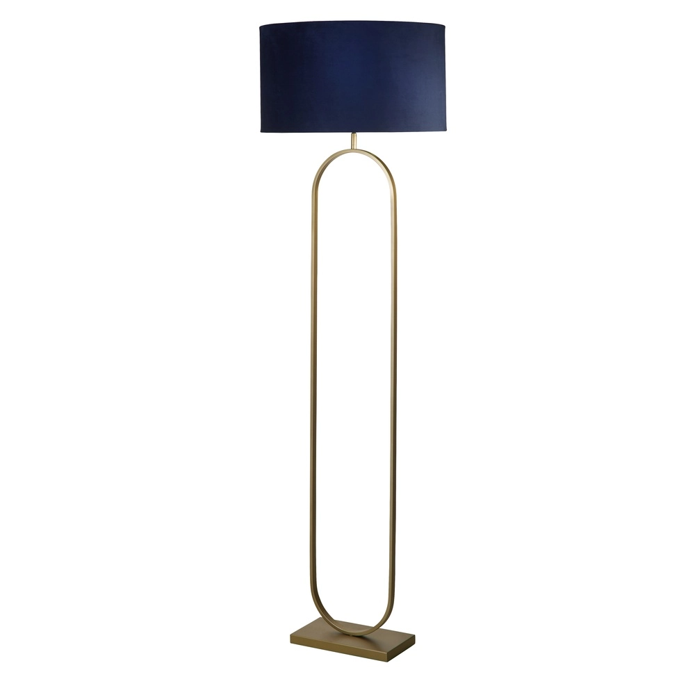 Vloerlamp Modish brons met blauwe kap Vloerlamp Modish brons met blauwe kap