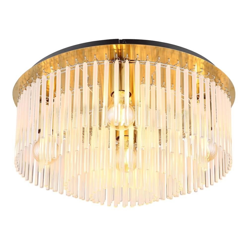 Gouden plafondlamp Gorley met glas Ø 50cm Gouden plafondlamp Gorley met glas Ø 50cm