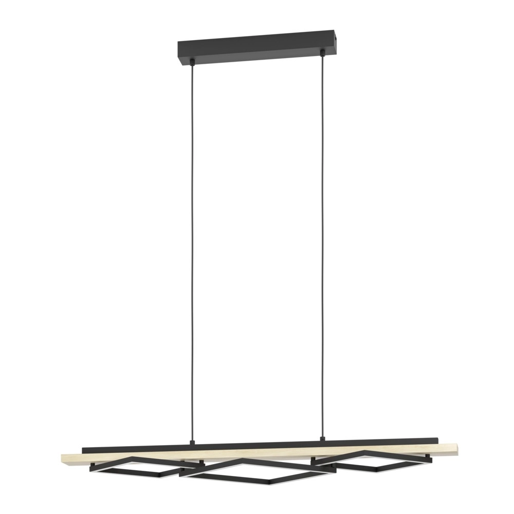 Design hanglamp Boyal zwart met hout