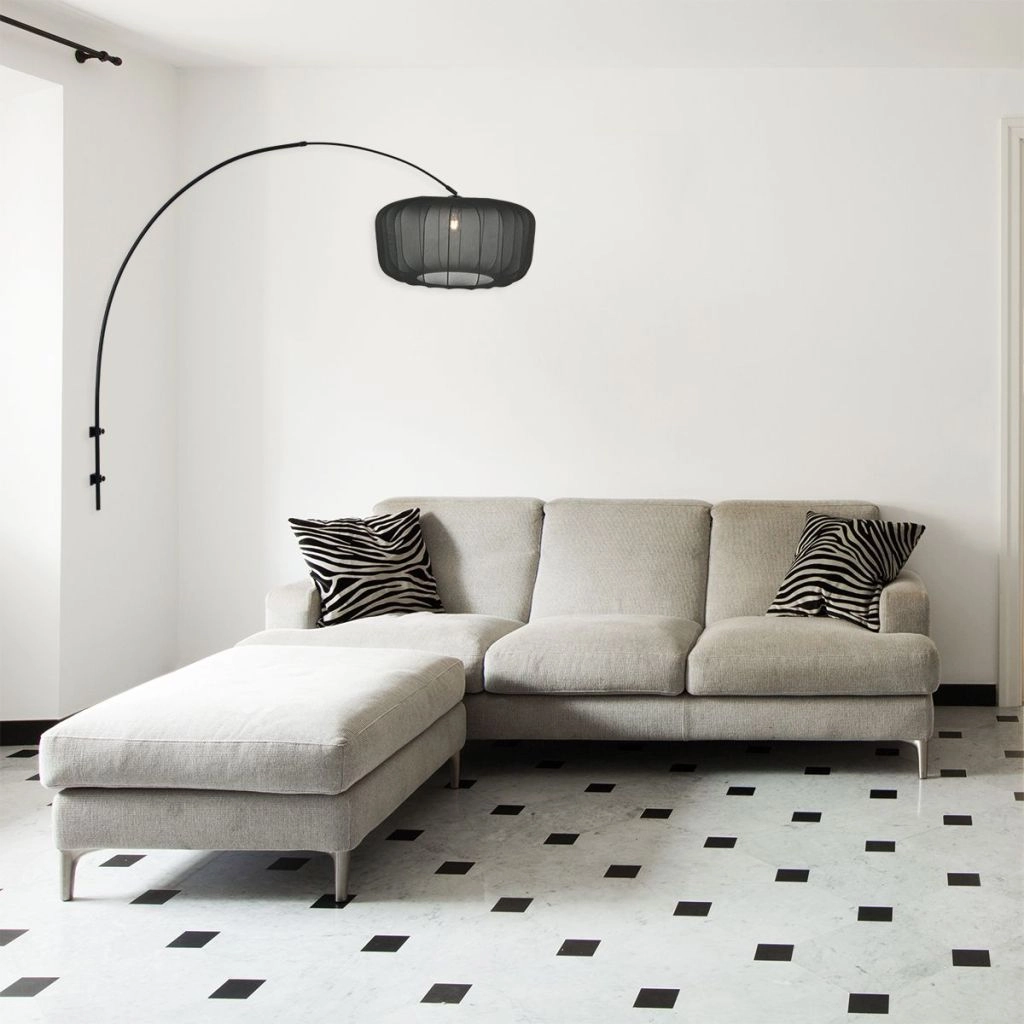 Zwarte wandlamp Vela Lino met zwarte kap Ø60cm Steinhauer 8712746182040