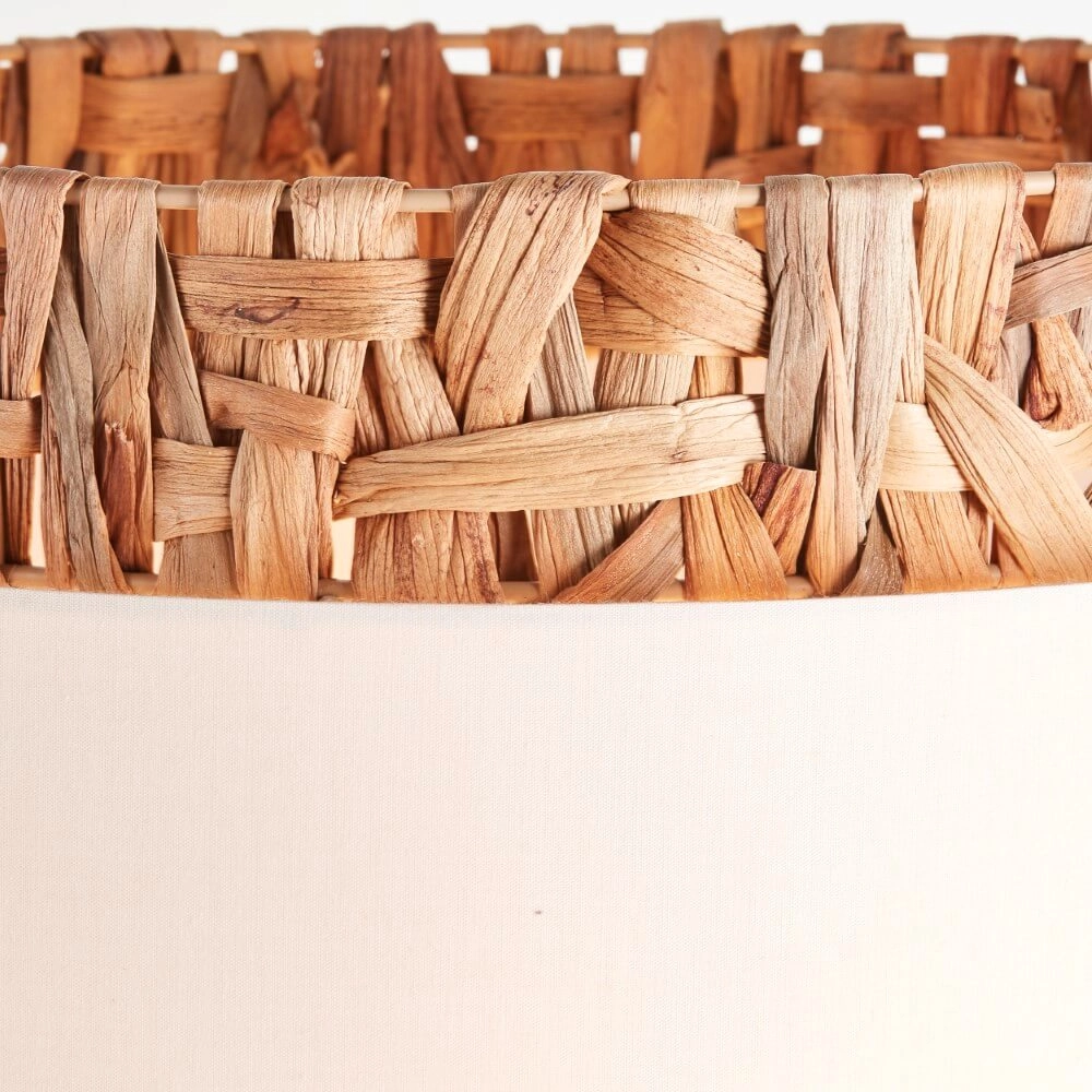 Plafondlamp Waterlilly rotan met witte stof Brilliant 4004353411946