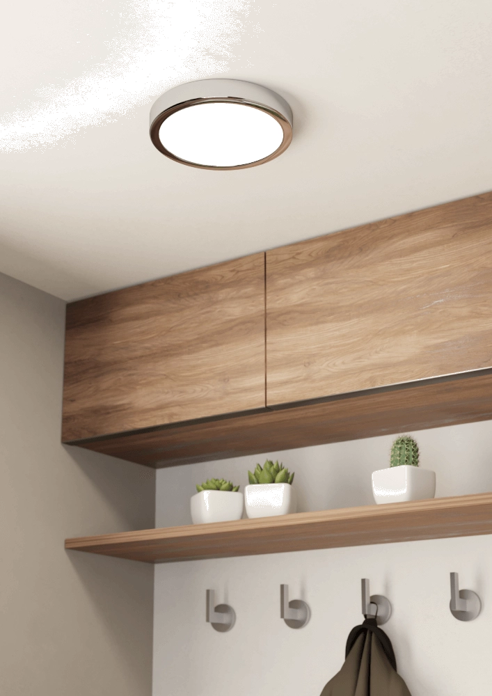 Badkamer lamp Fueva 5 IP44 - Chroom - Ø 21cm Eglo 9008606245246