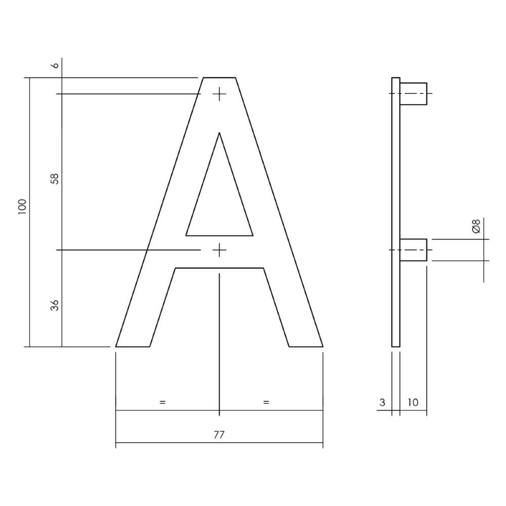 Huisletter A Numbra 10cm zwart Intersteel 8714186541500