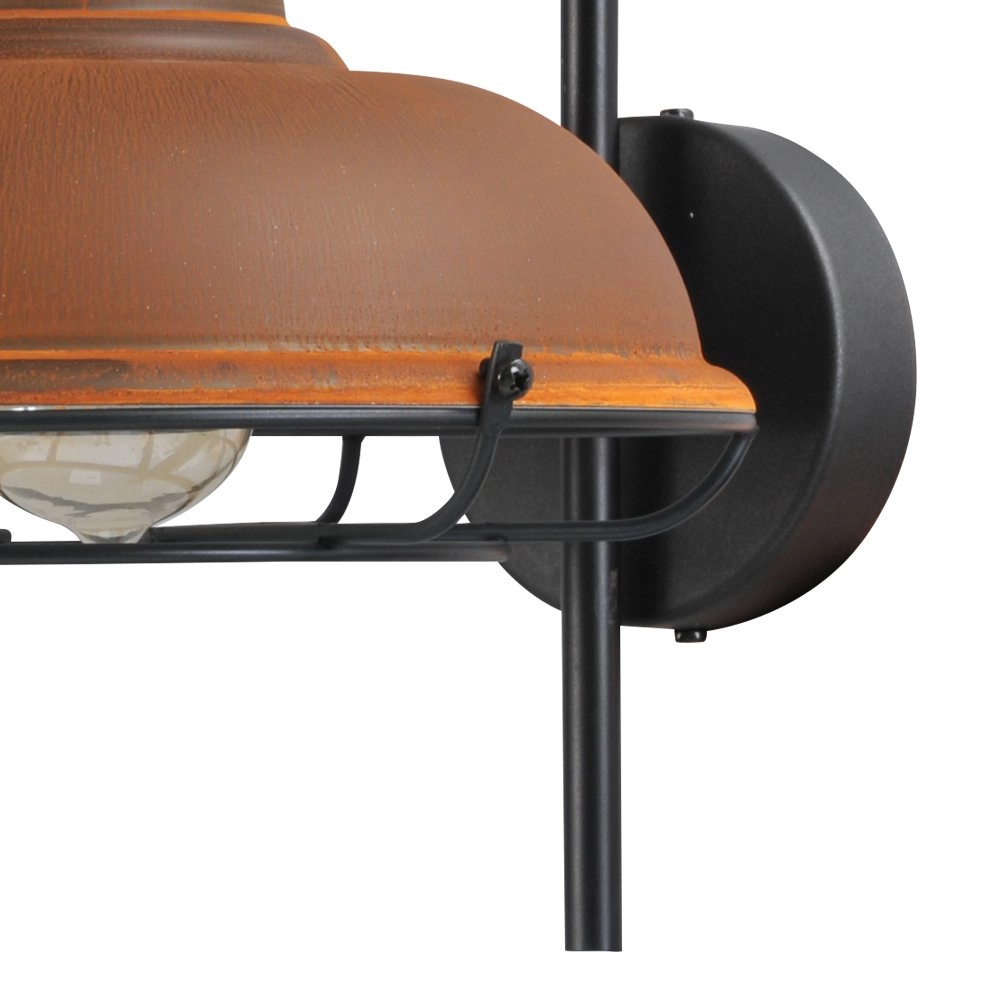 Roestbruine industrie wandlamp Industria Grid 33cm roestbruin met zwart Masterlight 8718121233246