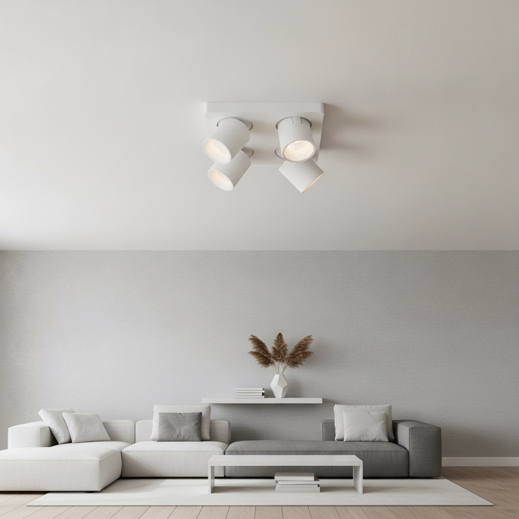 4-lichts opbouwspot Laguna led wit